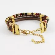 Cierre de langosta alargado, motivo de cuadros, 12 mm, chapado en oro x1