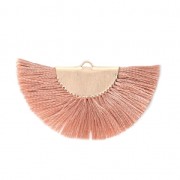 Colgante abanico media luna flecos 25x47 mm Sienne/dorado x1|raw }}