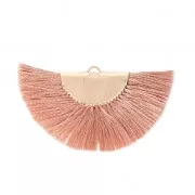 Colgante abanico media luna flecos 25x47 mm Sienne/dorado x1