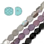 Abalorios de vidrio Cabuchones Facetados 6 mm Opaque Luster Amethyst x25