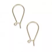Ganchos de pendientes de metal para bisutería 23 mm dorado con oro fino x2