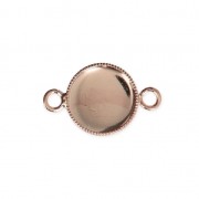 Entrepieza engaste para cabuchón fondo plano 10 mm dorado rosa x4