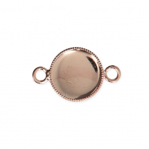 Entrepieza engaste para cabuchón fondo plano 10 mm dorado rosa x4