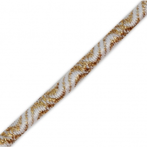 Hilo elástico motivo ola y efecto metalizado 3 mm Dorado / Blanco x 1 m