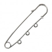 Alfiler broche 3 anillas a personalizar 76 mm rodiado x1|raw }}