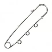 Alfiler broche 3 anillas a personalizar 76 mm rodiado x1