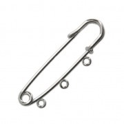 Imperdible broche con 3 anillas a personalizar 50 mm rodiado x1|raw }}