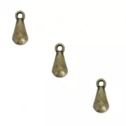 Dijes gotas 7 mm bronce x20