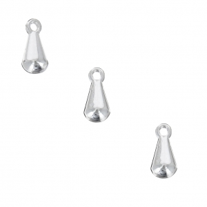 Dijes gotas 7 mm Chapado en plata fina x20