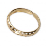 Anillo ajustable con agujeros 3.6 mm Dorado con oro fino