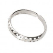 Anillo ajustable con agujeros 3.6 mm Chapado en plata fina x1