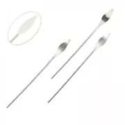 Bastones cabeza de alfiler para bisutería forma lanza 36x0,7 mm Chapado en plata fina x10