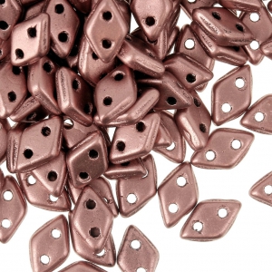 Cuentas de vidrio Czechmates Diamond 2 agujeros 4x6 mm Light Copper Mat x5g