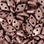 Cuentas de vidrio Czechmates Diamond 2 agujeros 4x6 mm Light Copper Mat x5g