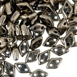 Cuentas de vidrio Czechmates Diamond 2 agujeros 4x6 mm Gold Bronze x5g