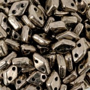 Cuentas de vidrio Czechmates Diamond 2 agujeros 4x6 mm Gold Bronze x5g