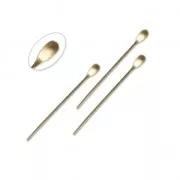 Bastones cabeza de alfiler para bisutería gota 36x0,7 mm dorado con oro fino x10