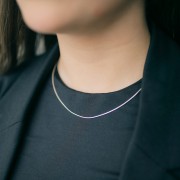 Gargantilla cadena malla omega - 1 mm de Plata 925 x42 cm