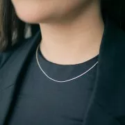 Gargantilla cadena malla omega - 1 mm de Plata 925 x42 cm