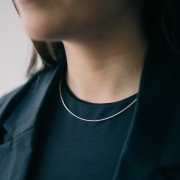 Gargantilla cadena malla omega - 1.2 mm de Plata 925 x42 cm