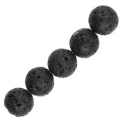 Cuentas redondas de 10,5 mm de piedra de lava x5