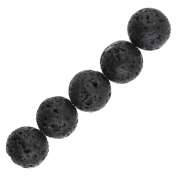 Cuentas redondas de 10,5 mm de piedra de lava x5