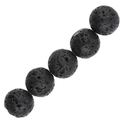 Cuentas redondas de 10,5 mm de piedra de lava x5