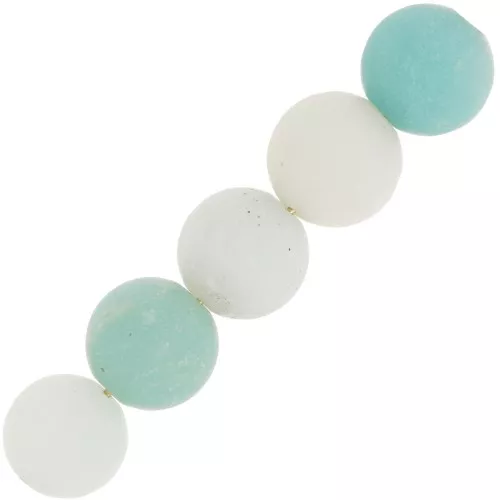 Cuentas Redondas 10 mm de piedra gema Amazonite Mat x5