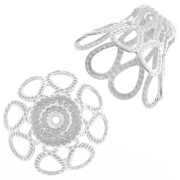Casquillas filigranas 16x12 mm Chapado en plata fina x20|raw }}