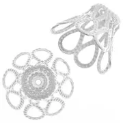 Casquillas filigranas 16x12 mm Chapado en plata fina x20