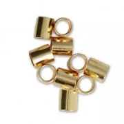 Chafas tubos 3.5x4 mm dorado con oro fino x50