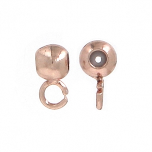Cuenta pasante enganche dije 3 mm con un agujero de 0.5 mm dorado rosa x10