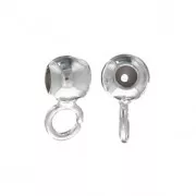 Cuenta pasante enganche dije 3 mm con un agujero de 0.5 mm Chapado en plata fina x10