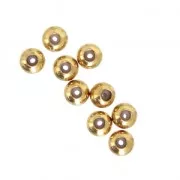 Cuenta pasante 3 mm con un agujero de 0,5 mm dorado con oro fino x10