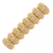Cuentas arandelas entrepiezas Heishi 4x1.8 mm Dorado con oro fino x20