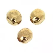 Cuentas Redondas de 4 caras 3 mm Dorado con oro fino x50