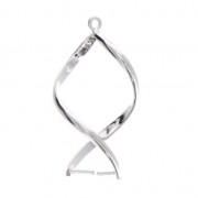 Colgante giro para cuenta de 10 mm Chapado en plata fina x2