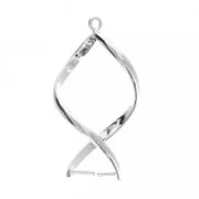 Colgante giro para cuenta de 10 mm Chapado en plata fina x2