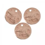 Dije arrugados 10 mm dorado rosa HQ x6