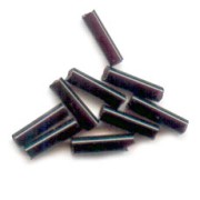 Cuentas de Rocalla Preciosa, tubos de 4x1 mm, color Jet, 20 g