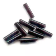 Cuentas de Rocalla Preciosa, tubos de 4x1 mm, color Jet, 20 g