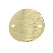 Entrepieza redonda curvada y con rayas 2 agujeros 15 mm light gold x1|raw }}