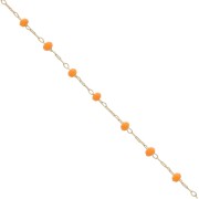 Cadena con cuentas facetadas de vidrio 2.95 mm Dorado satinado / Naranja x1m|raw }}