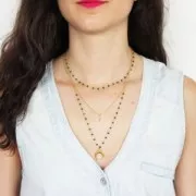 Cadena con cuentas facetadas de vidrio 2.95 mm Dorado satinado / Amarillo x1m