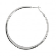 Pendientes de aros aplanados a personalizar de latón 54 mm rodiado x2