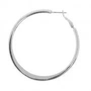 Pendientes de aros aplanados a personalizar de latón 54 mm rodiado x2