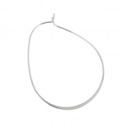 Pendientes de aros aplanadas forma irregular a decorar de latón 54 mm rodiado x2