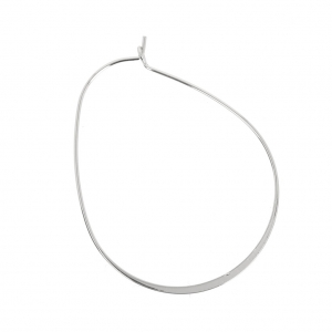 Pendientes de aros aplanadas forma irregular a decorar de latón 54 mm rodiado x2