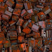 Miyuki Tila Beads 5x5x1.9 mm TL-4520 - Opaque Naranja Picasso x10g|raw }}