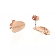 Pendientes ovalado con anilla a personalizar de latón 18x9 mm dorado rosa x2